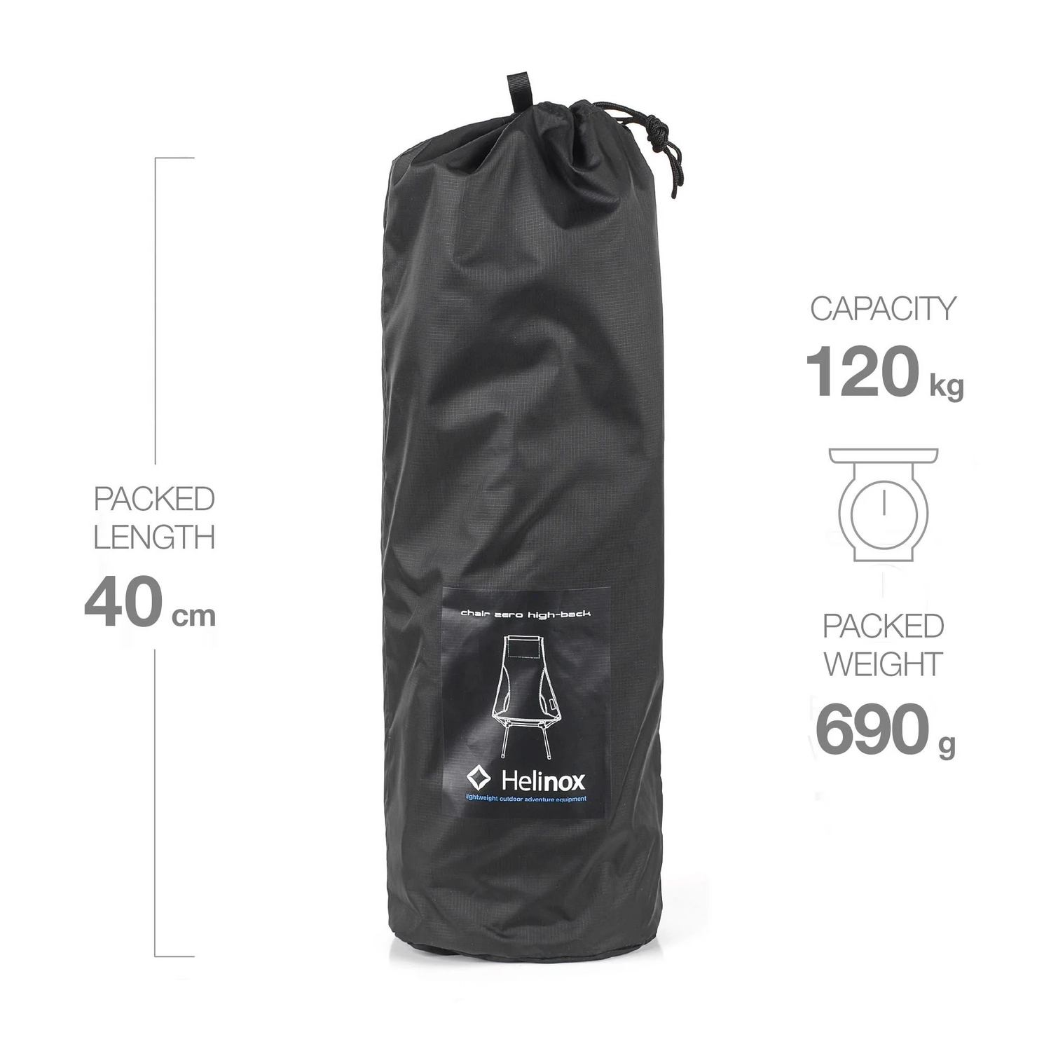 Campingstoel Helinox Chair Zero High-Back Black 3 Campingstoel Helinox Chair Zero High-Back Black - Afbeelding 3