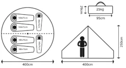 Tent Bo-Camp Urban Outdoor Streeterville Ø 4 Meter -Spydercoe Winkel 4472500 03