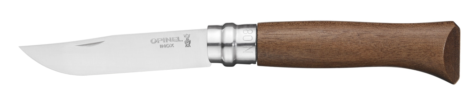 Vouwmes Opinel Inox No. 8 RVS Noten Virobloc 1 Vouwmes Opinel Inox No. 8 RVS Noten Virobloc