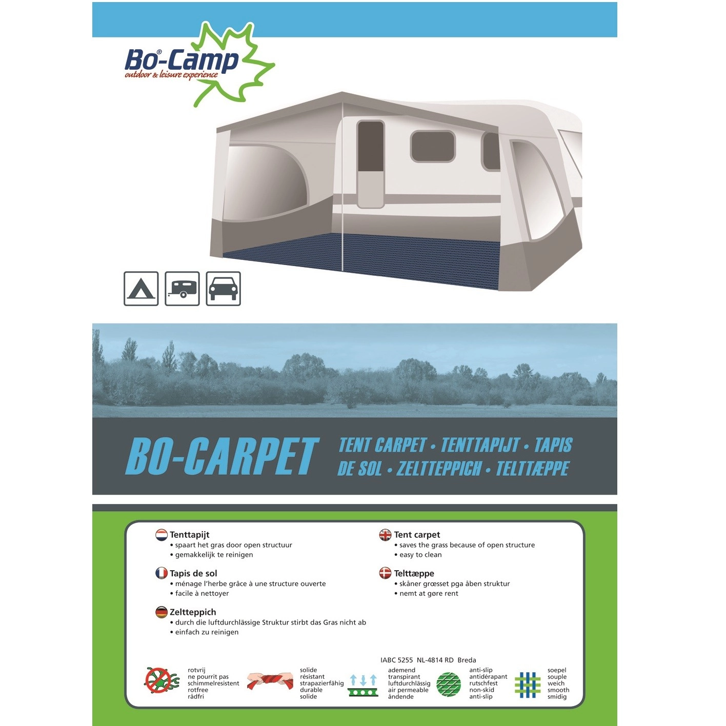Tenttapijt Bo-Camp Blauw (3 X 6m 1 Tenttapijt Bo-Camp Blauw (3 X 6m