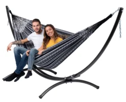 Hangmat Tropilex Double Comfort Black White -Spydercoe Winkel hammock comfort black white 50