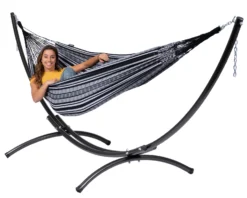 Hangmat Tropilex Double Comfort Black White -Spydercoe Winkel hammock comfort black white 53