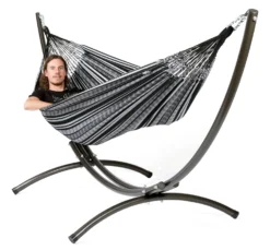 Hangmat Tropilex Double Comfort Black White -Spydercoe Winkel hammock comfort black white 55