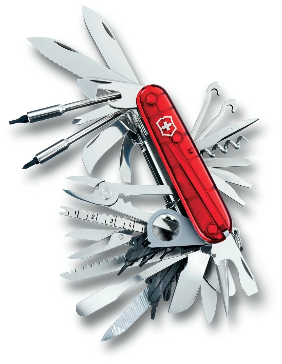 Zakmes Victorinox SwissChamp XLT Transparant Rood 1 Zakmes Victorinox SwissChamp XLT Transparant Rood